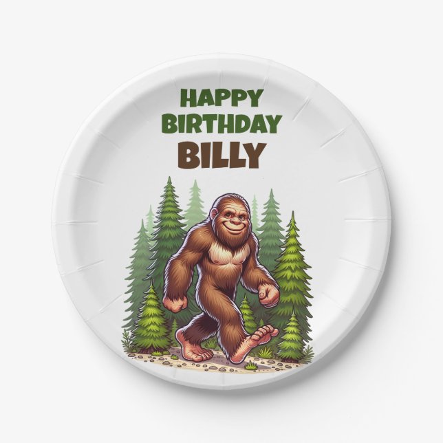 Assiettes En Carton Amical Bigfoot Anniversaire (Devant)
