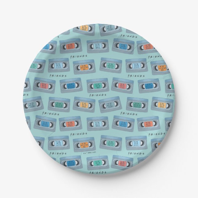 Assiettes En Carton AMIS™ | Celui Avec Motif De Bande Vidéo (Devant)