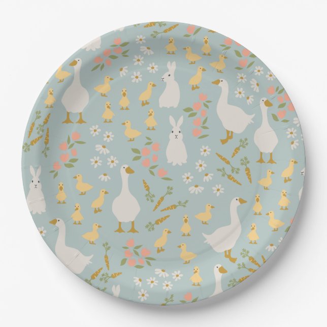 Assiettes En Carton Amis du printemps (Devant)