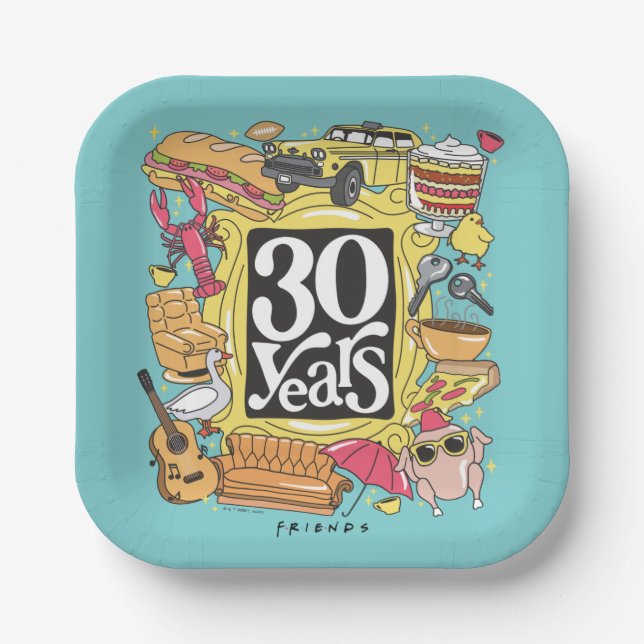Assiettes En Carton AMIS™ | Graphique de 30 ans (Recto)