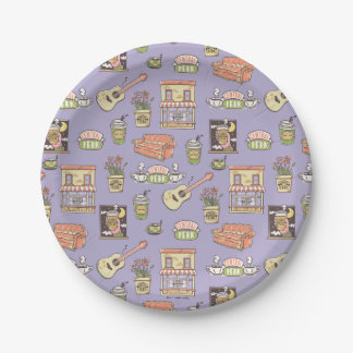 Assiettes En Carton AMIS™ | Motif d'icône violet