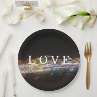 Assiettes En Carton AMOUR avec lumières électriques