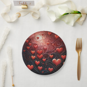 Assiettes En Carton Amour - Coeur infusé