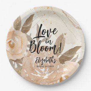 Assiettes En Carton Amour en fleurs Fleurs de pêche rustiques