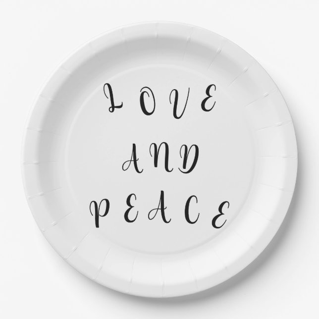 Assiettes En Carton Amour Et Paix (Devant)