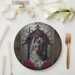 Assiettes En Carton Amour Éternel Gothique