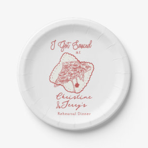 Assiettes En Carton Amour & Pizza   Dîner de répétition décontracté