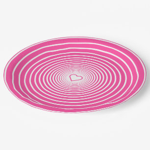 Assiettes En Carton Amour rose - Romantique