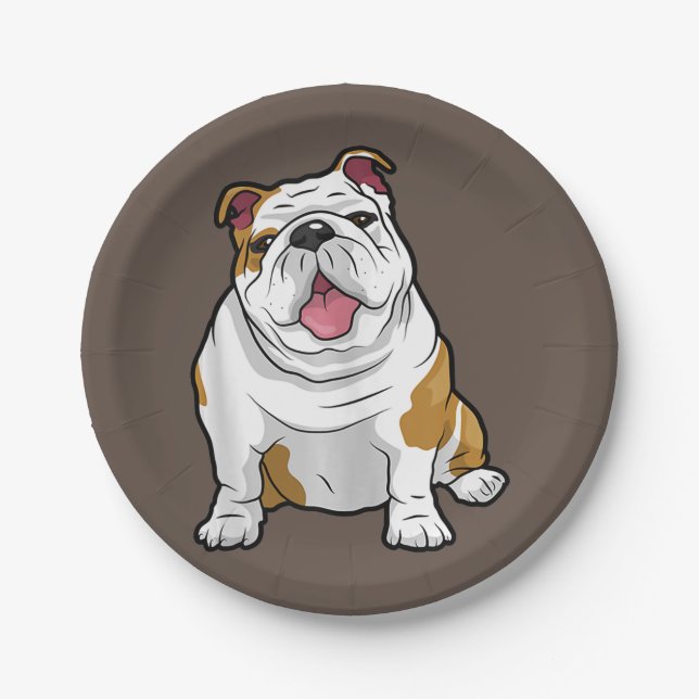 Assiettes En Carton amoureux des chiens | Drôle Français Bulldog Puppy (Devant)