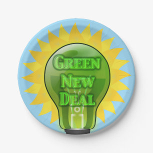 Assiettes En Carton Ampoule verte New Deal