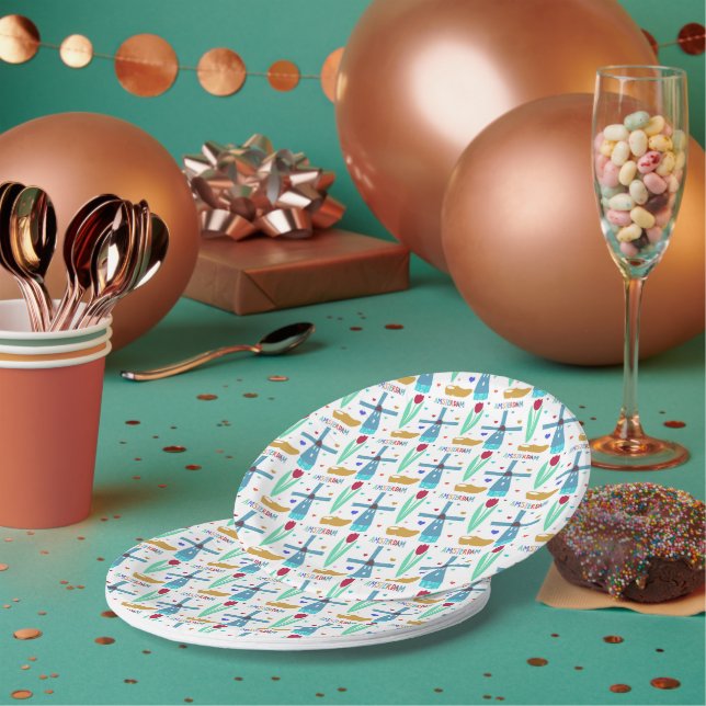 Assiettes En Carton Amsterdam (Multi)