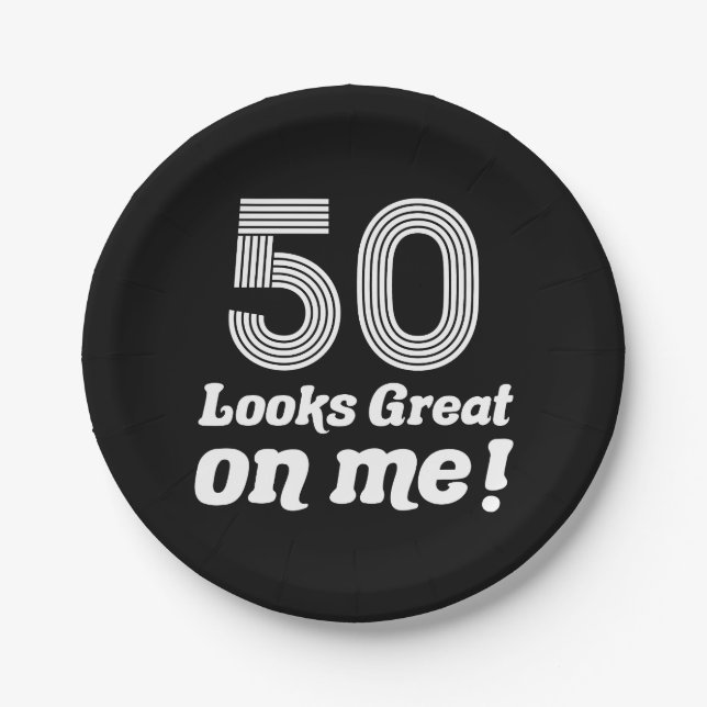 Assiettes En Carton Amusant 50e anniversaire pour elle (Devant)