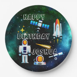 Assiettes En Carton Amusant astronaute collage Anniversaire Personnali