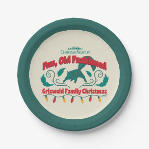 Assiettes En Carton Amusant, vieux style Griswold Noël de famille
