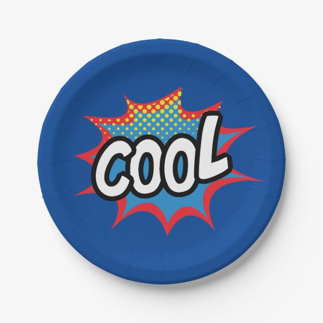 Assiettes En Carton Amusants et Cool Pop Art (Devant)