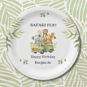 Assiettes En Carton Amusants Jungle Animal Safari Anniversaire