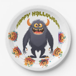 Assiettes En Carton Amusement d'Halloween personnalisable