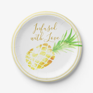 Assiettes En Carton Ananas Doré Juteux