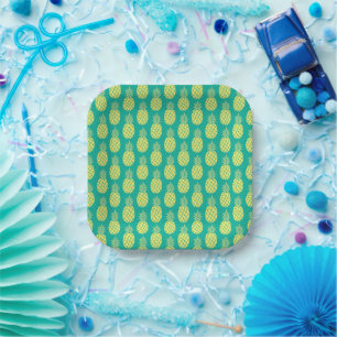 Assiettes En Carton Ananas Pastel