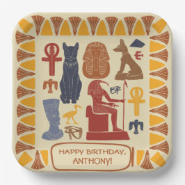 Assiettes En Carton Ancienne Egypte Fête Personnalisée À Thème