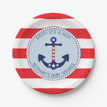 Ancre nautique Baby shower garçon patriotique