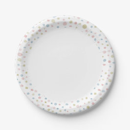 Assiettes En Carton Andie Confetti Aquarelle points Plaque en papier