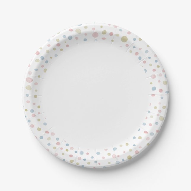 Assiettes En Carton Andie Confetti Aquarelle points Plaque en papier (Devant)