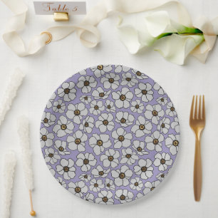 Assiettes En Carton Anémones sur lavande