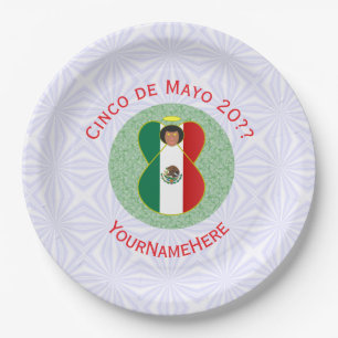 Assiettes En Carton Ange personnalisé pour Cinco de Mayo mexicain 