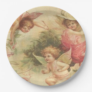 Assiettes En Carton Angels, Cherubs Vintages 