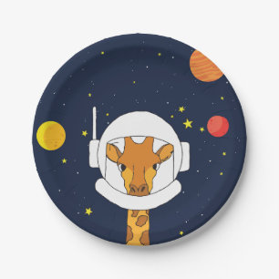 Assiettes En Carton Animal astronaute girafe avec Clipart casque spati