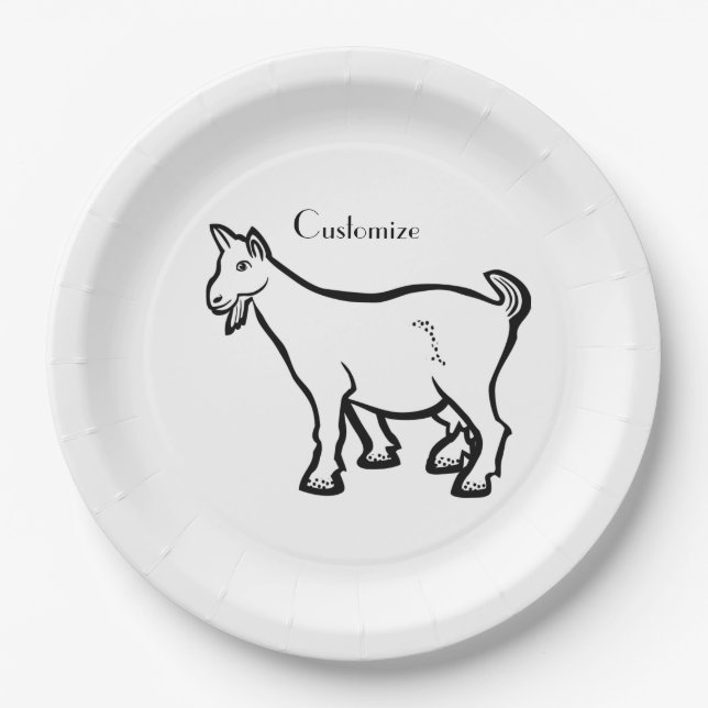 Assiettes En Carton Animal de chèvre Thunder_Cove (Devant)