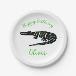 Assiettes En Carton Animal de fête ! CROCODILE - Bon anniversaire - Fê