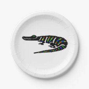 Assiettes En Carton Animal de fête ! CROCODILE - Faune - Nature -