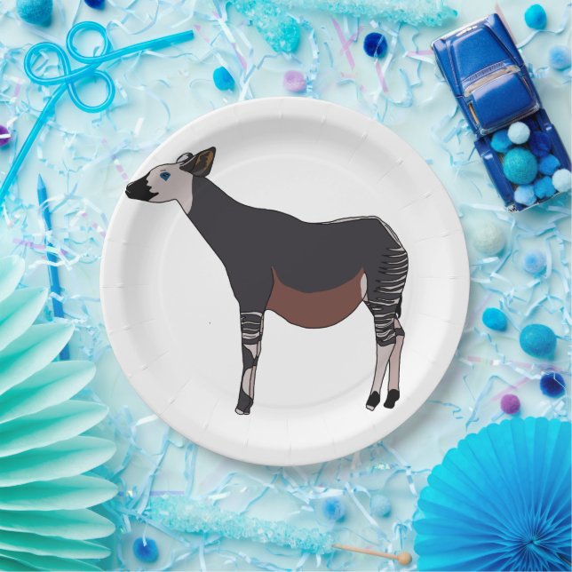 Assiettes En Carton Animal okapi (Fête)