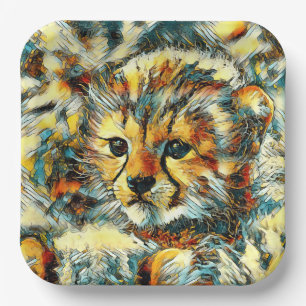 Assiettes En Carton AnimalArt_Cheetah_002