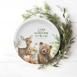 Assiettes En Carton Animaux De Bois Mignonne Petit Baby shower Sauvage