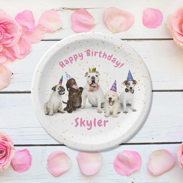Assiettes En Carton Animaux de compagnie Anniversaire Fête du chien |  (Créateur téléchargé)
