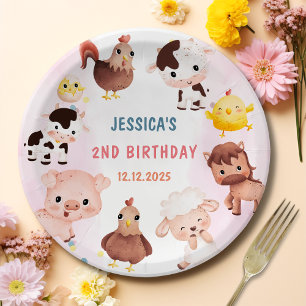 Assiettes En Carton Animaux de ferme Ballons de nid Fête Anniversaire