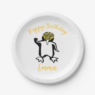 Assiettes En Carton Animaux de fête -Cute PENGUIN - Joyeux anniversair