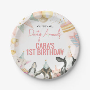 Assiettes En Carton Animaux de fête d'anniversaire à la ferme