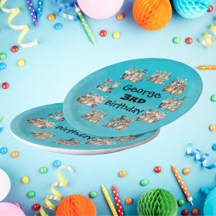 Assiettes En Carton Animaux de fête Thème Personnalisé Nom Anniversair