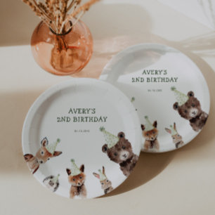 Assiettes En Carton Animaux de la fête des bois