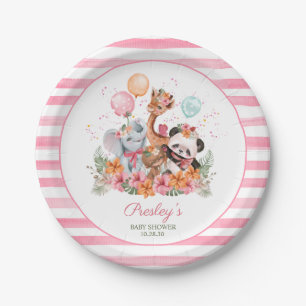 Assiettes En Carton Animaux de safari pour filles