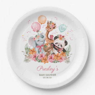 Assiettes En Carton Animaux de safari pour filles