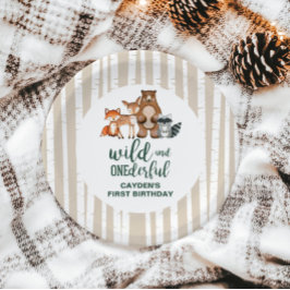 Assiettes En Carton Animaux forestiers sauvages superbes premier anniv