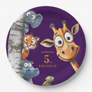 Assiettes En Carton Animaux Jungle personnalisés Plaques de fête d'ann