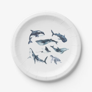 Assiettes En Carton Animaux marins