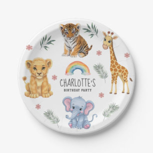 Assiettes En Carton Animaux personnalisés Elephant Lion Tiger Girafe