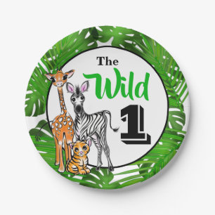 Assiettes En Carton Animaux Safari 1er anniversaire jungle Animaux